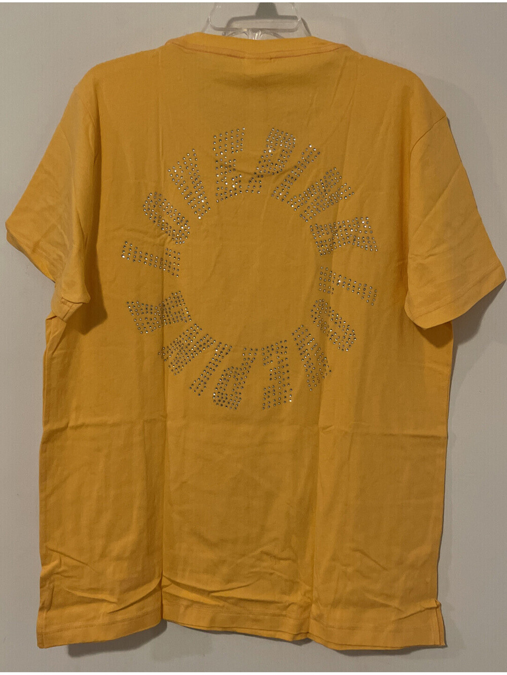 Victoria’s Secret PINK Womens XL Orange Bling Cotton Campus Tshirt NEW! A7127